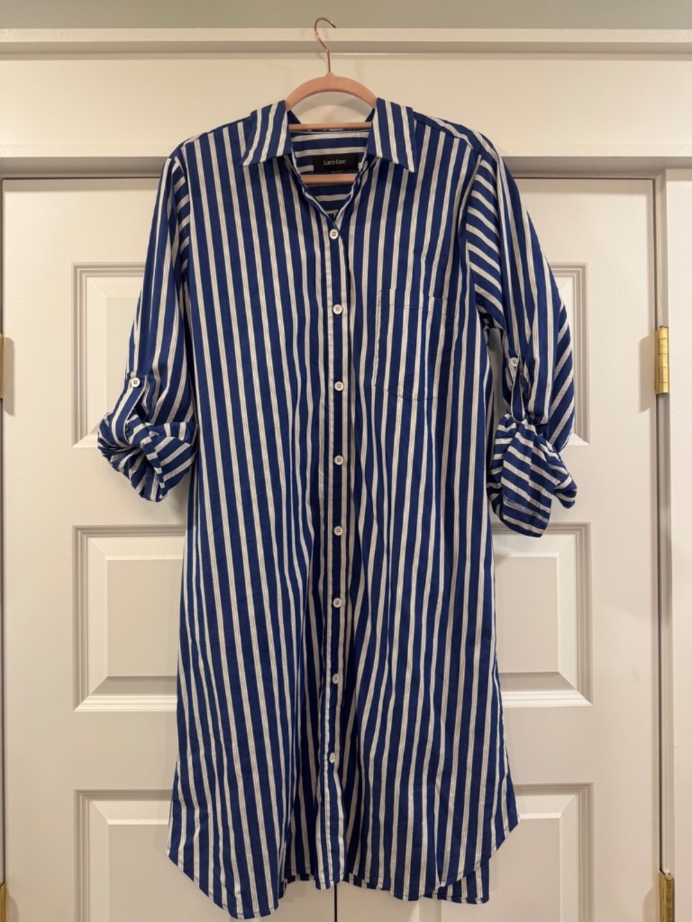 Karen Kane Stripe Rolltab Shirtdress